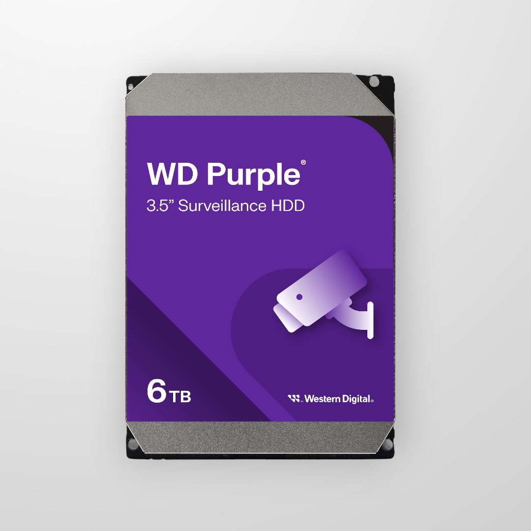 HDD Video Surveillance WD Purple 6TB CMR, 3.5'', 256MB, SATA 6Gbps, TBW: 180